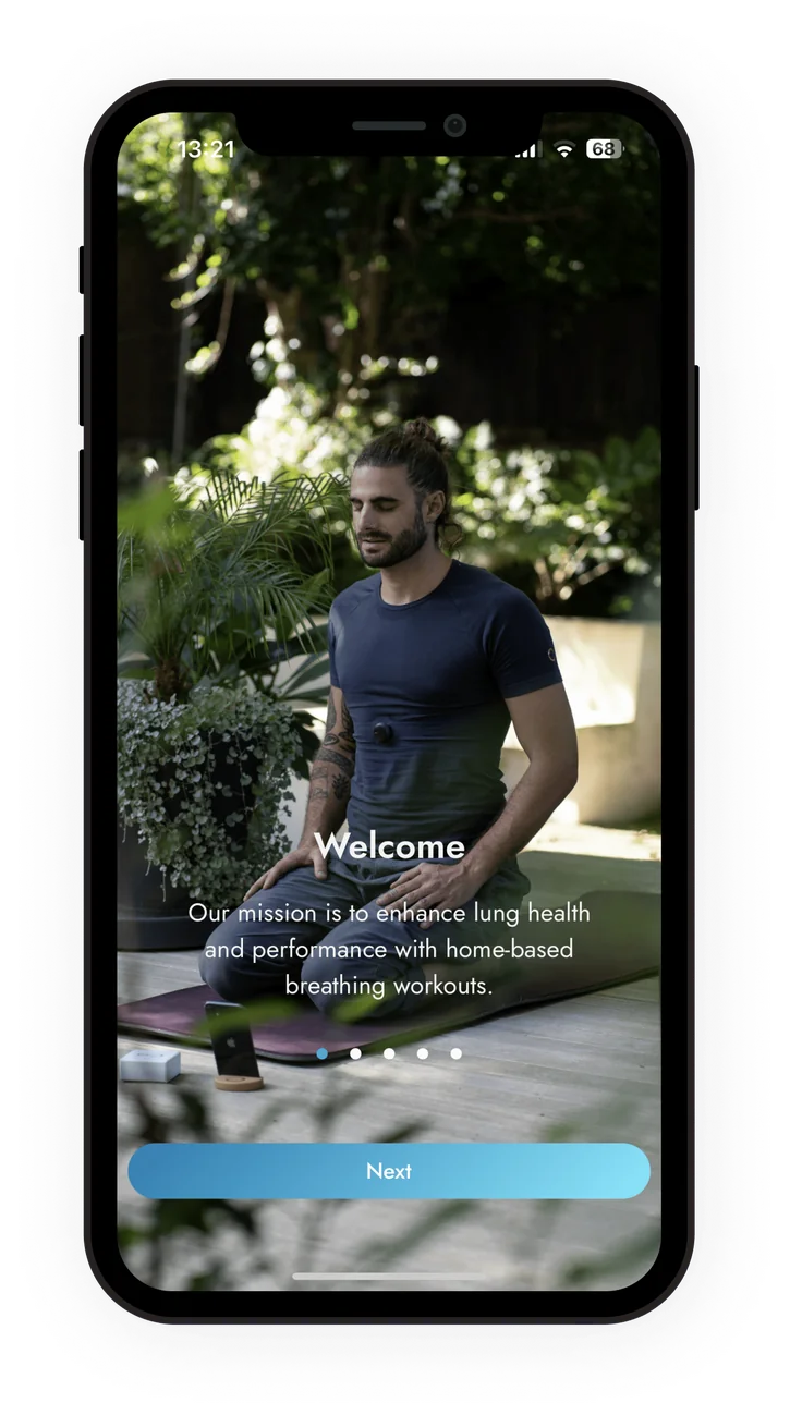 Freedive & Apnea Trainer welcome screen on iPhone