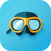 Apnea Trainer app icon represented with a freediving mask